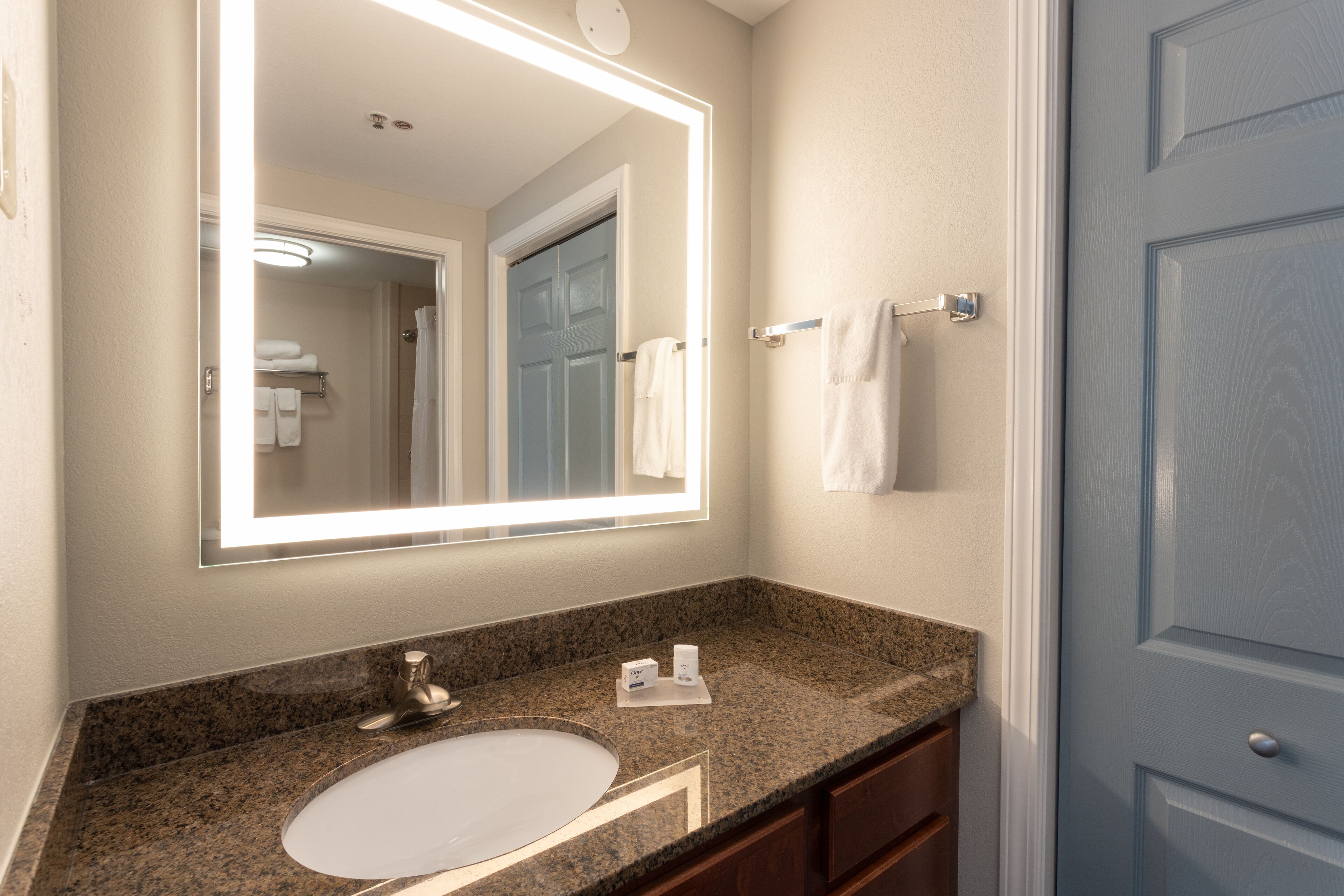 free toiletries, hair dryer, towels