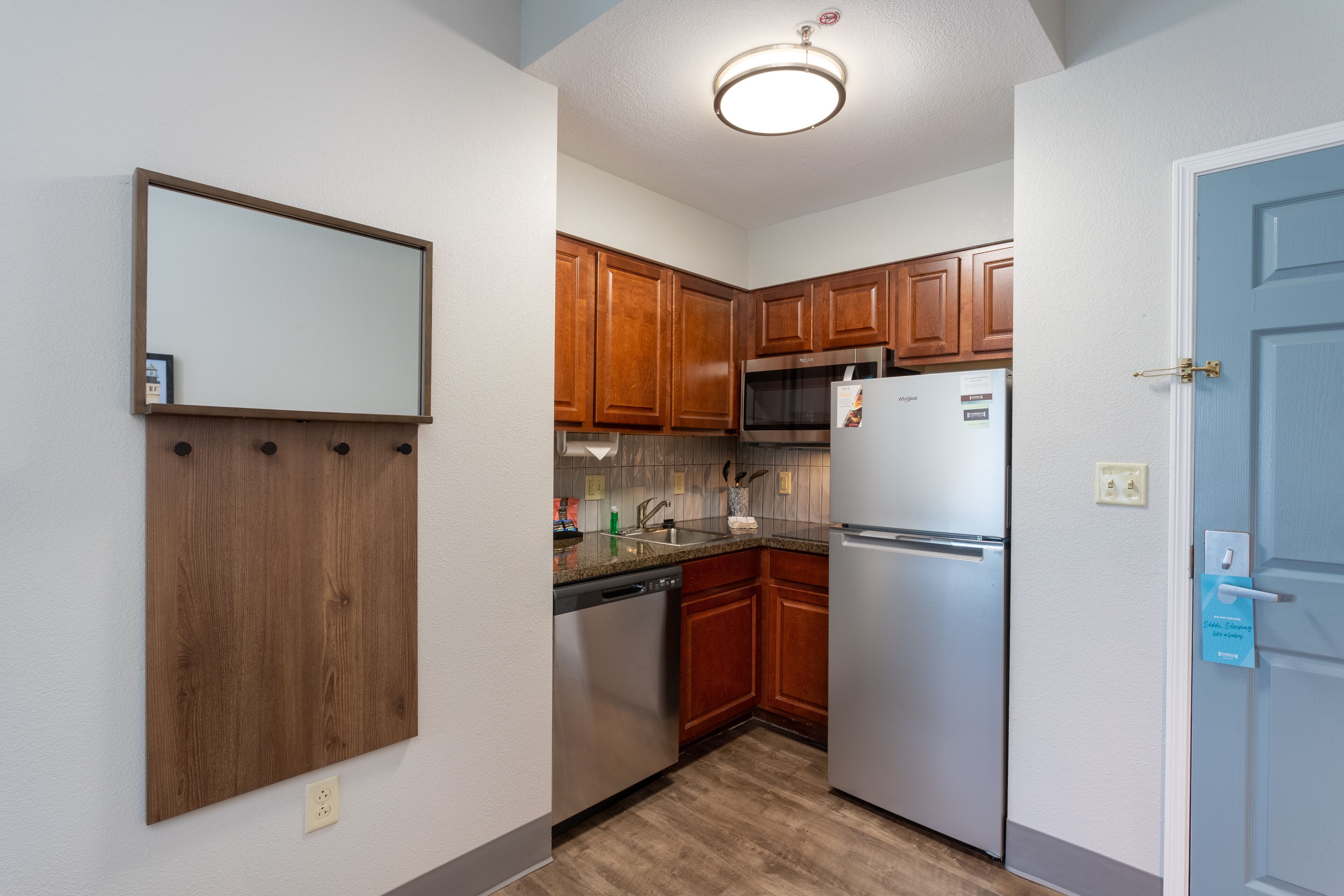 studio suite, kitchen | private kitchen | full-sized fridge, microwave, stovetop, dishwasher