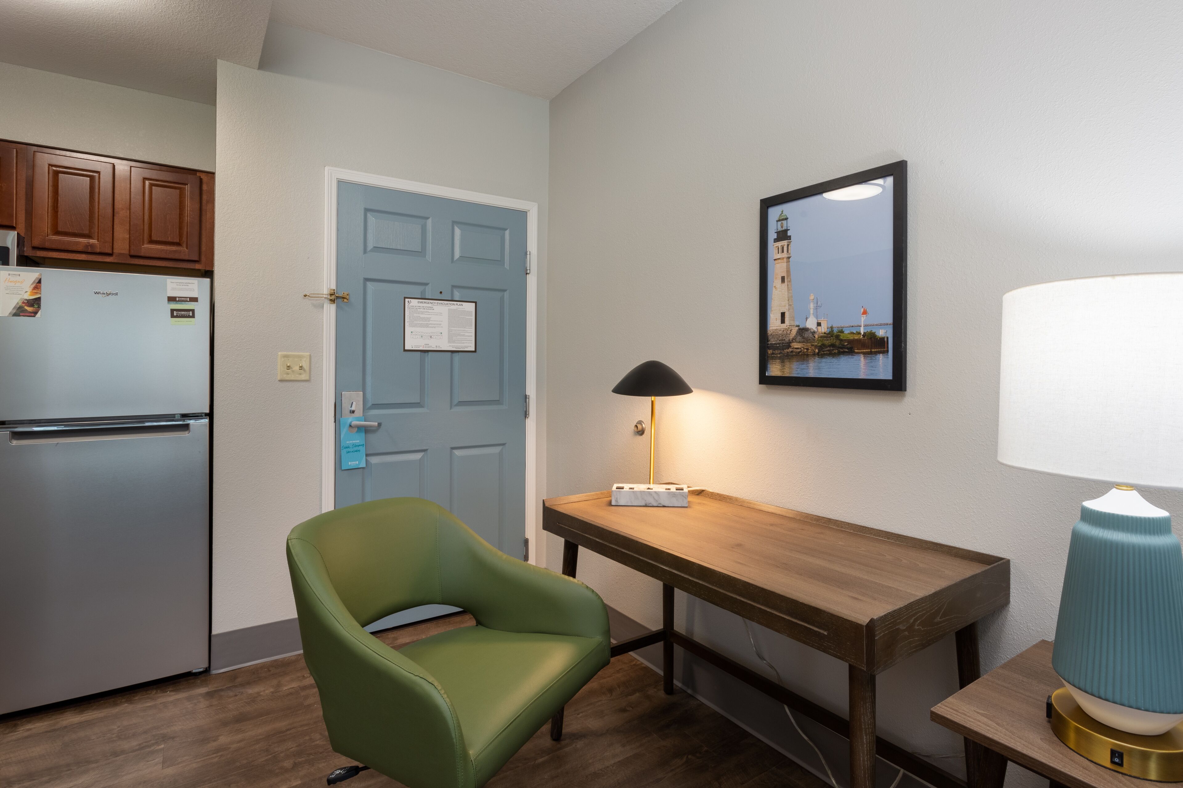 desk, blackout curtains, iron/ironing board, free cots/infant beds