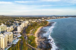 Front of property – evening/night - Windward Apartments (Mooloolaba)