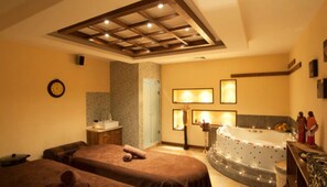 Sauna, hot tub, steam room, Turkish bath, facials, 2 treatment rooms