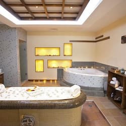 Een sauna, een bubbelbad, een stoombad, een Turks bad/hammam