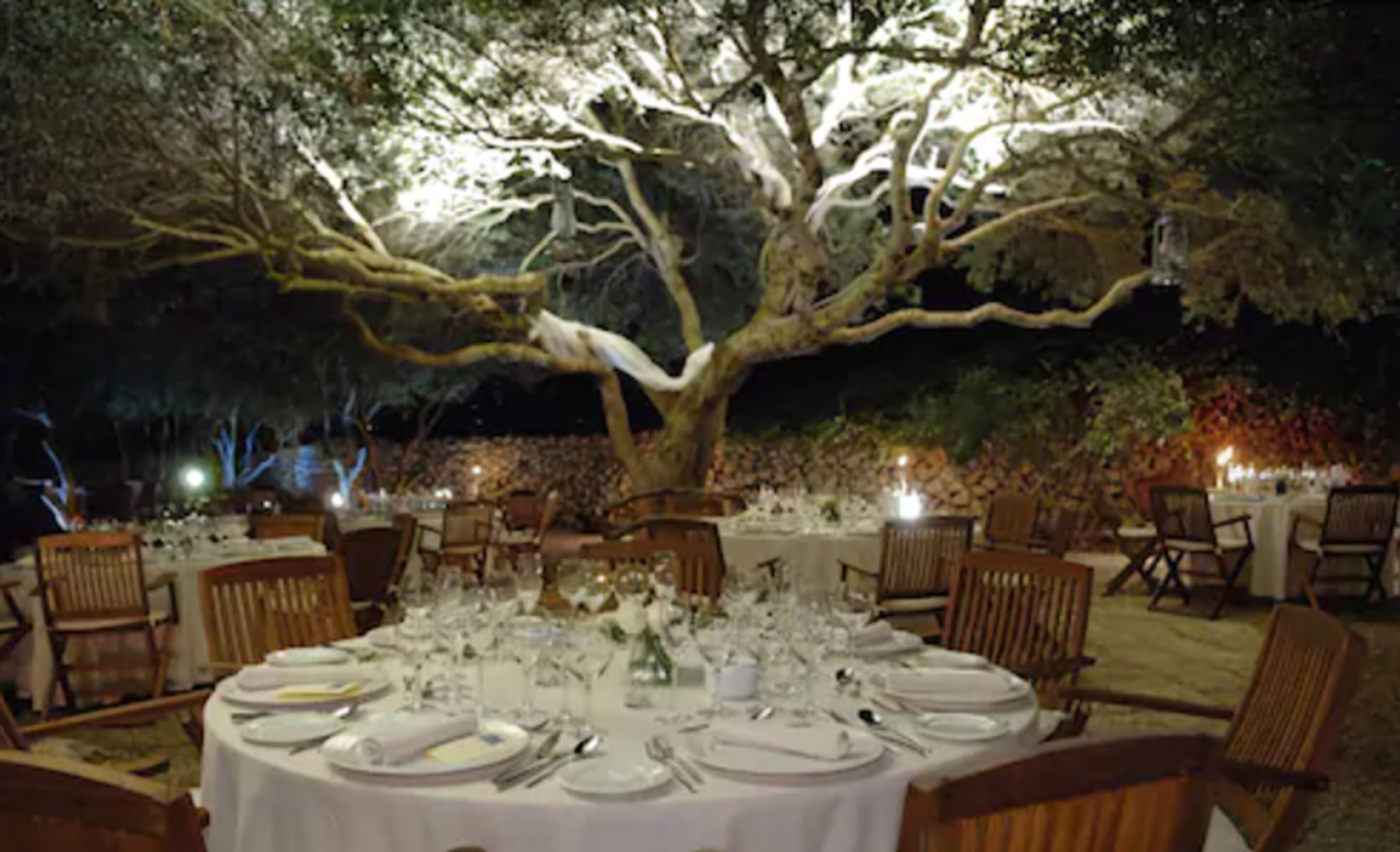 Outdoor banquet area