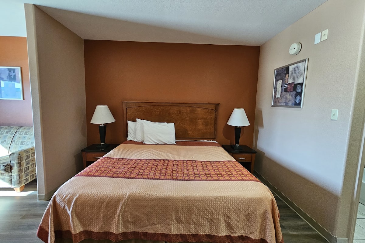 Habitación, 1 cama King size, para no fumadores | Escritorio, tabla de planchar con plancha, wifi gratis y ropa de cama