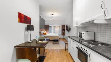 Superior Double Room, Kitchen | Living area | 32-inch LCD TV with digital channels, TV