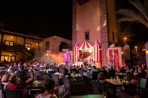 Outdoor banquet area