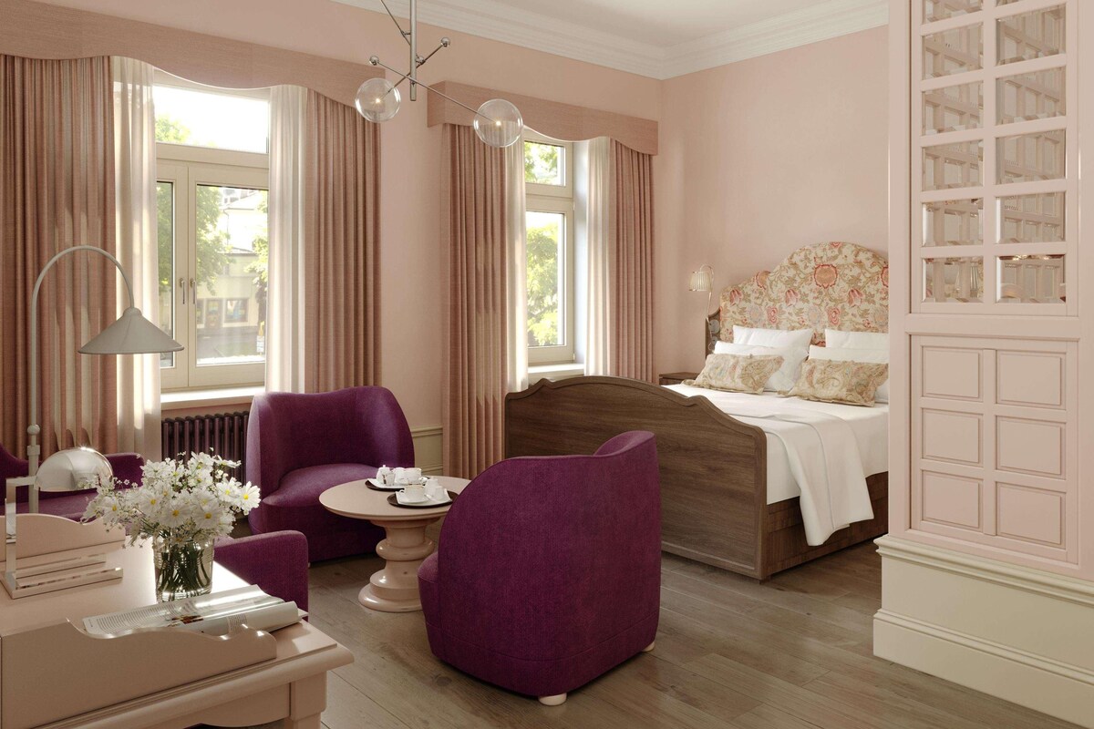 Pillow-top beds, in-room safe, blackout curtains, soundproofing