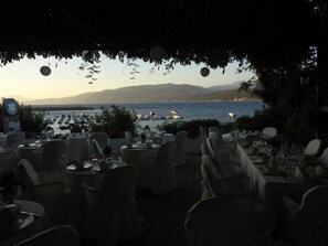 Outdoor banquet area