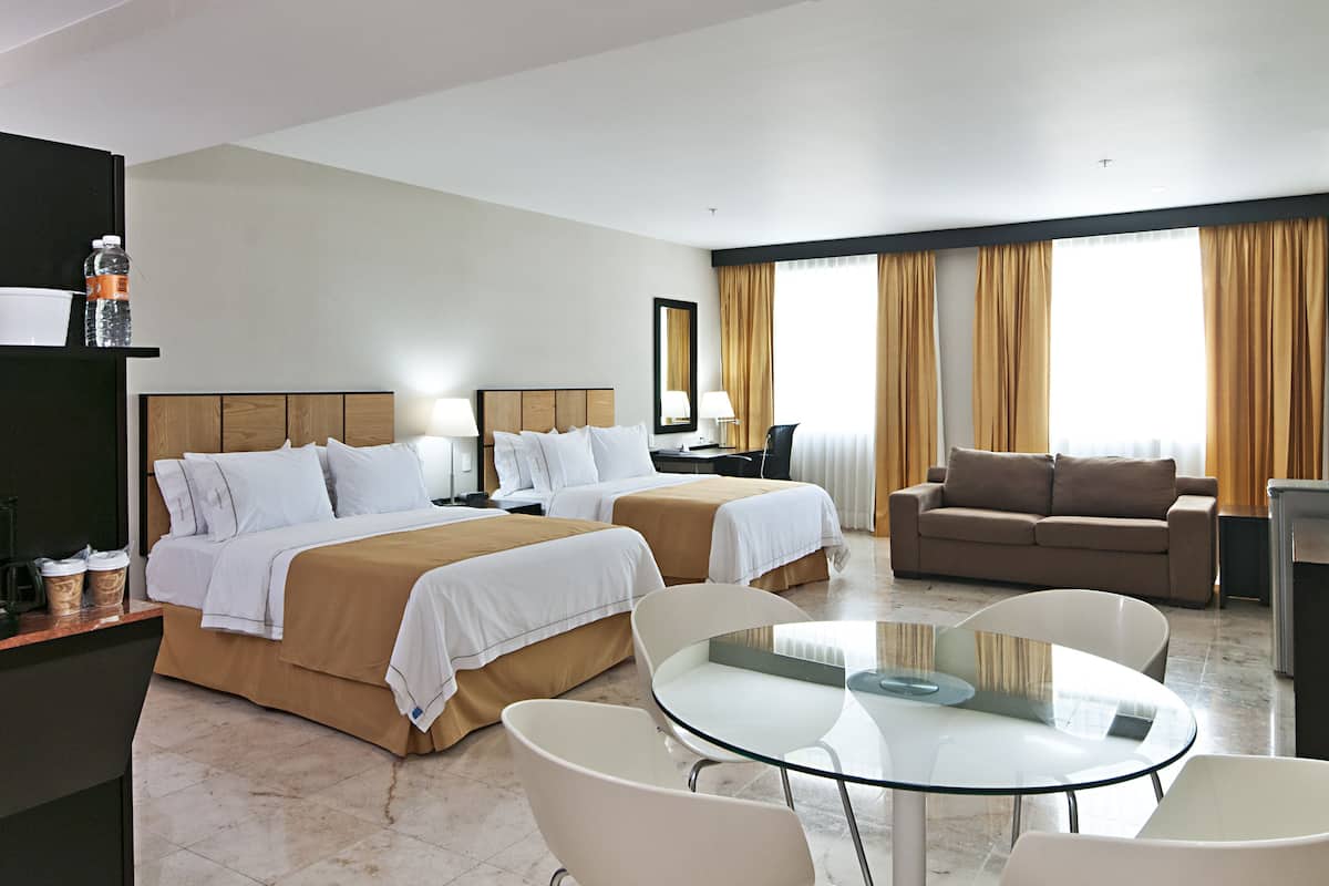 suite, 2 queen beds | 1 bedroom, in-room safe, desk, iron/ironing board