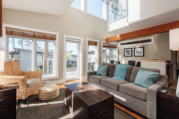 TV de tela plana, lareira, DVD player