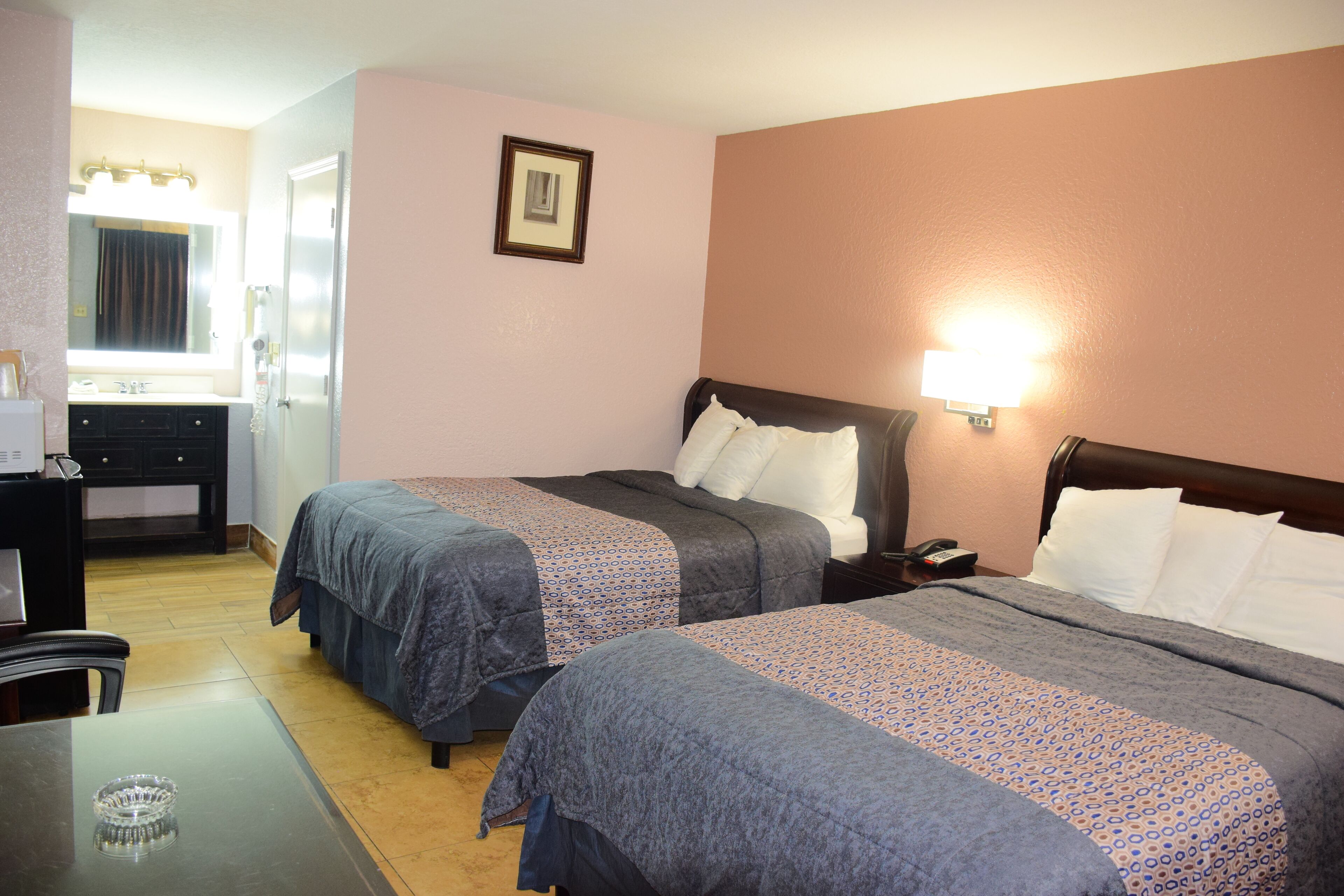 Standard Room, 2 Double Beds, Smoking | Iron/ironing board, free WiFi