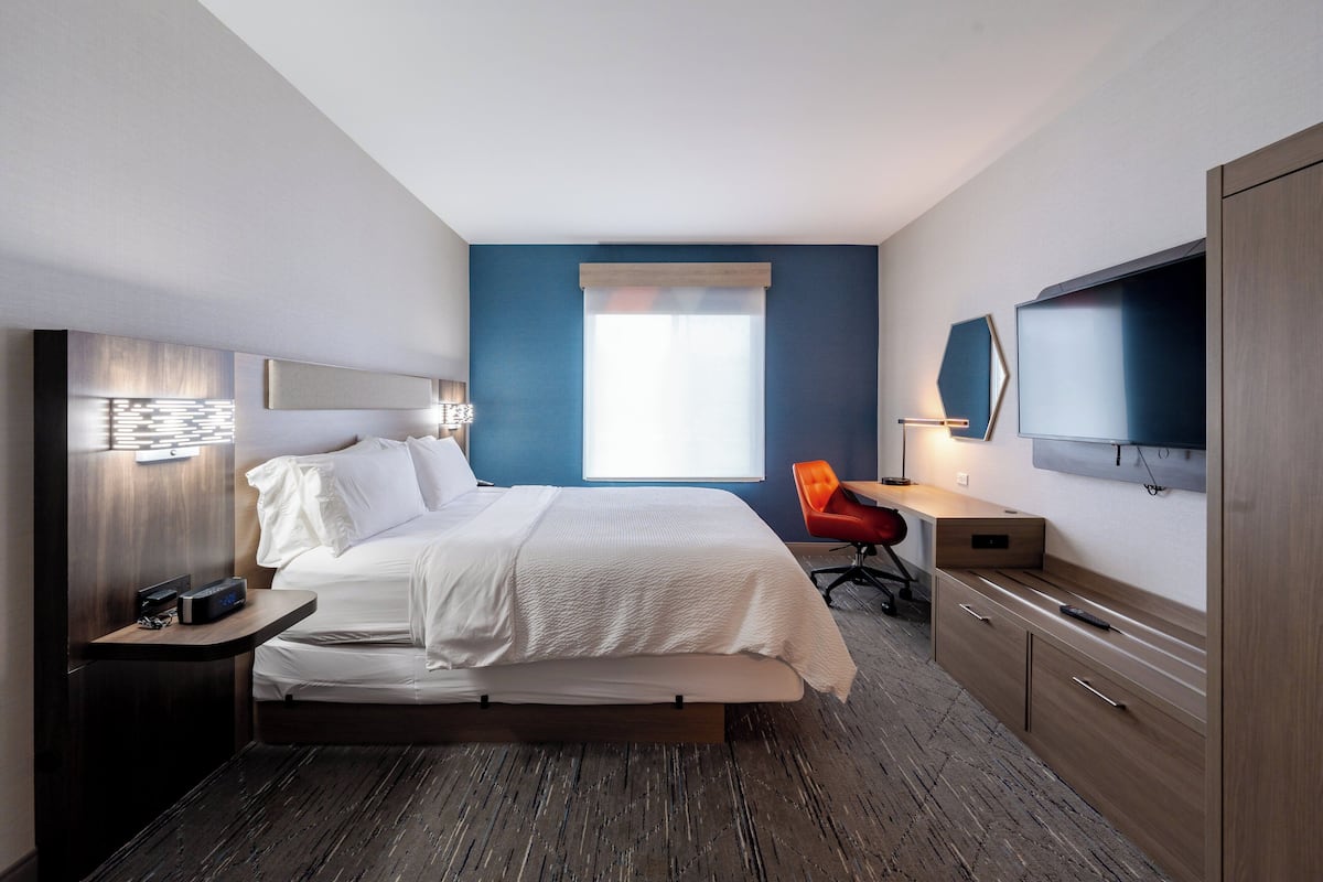 down duvets, desk, blackout curtains, iron/ironing board