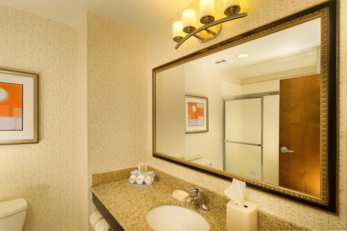 Bathroom | Combined shower/tub, free toiletries, towels