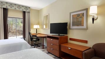 In-room safe, desk, laptop workspace, blackout drapes