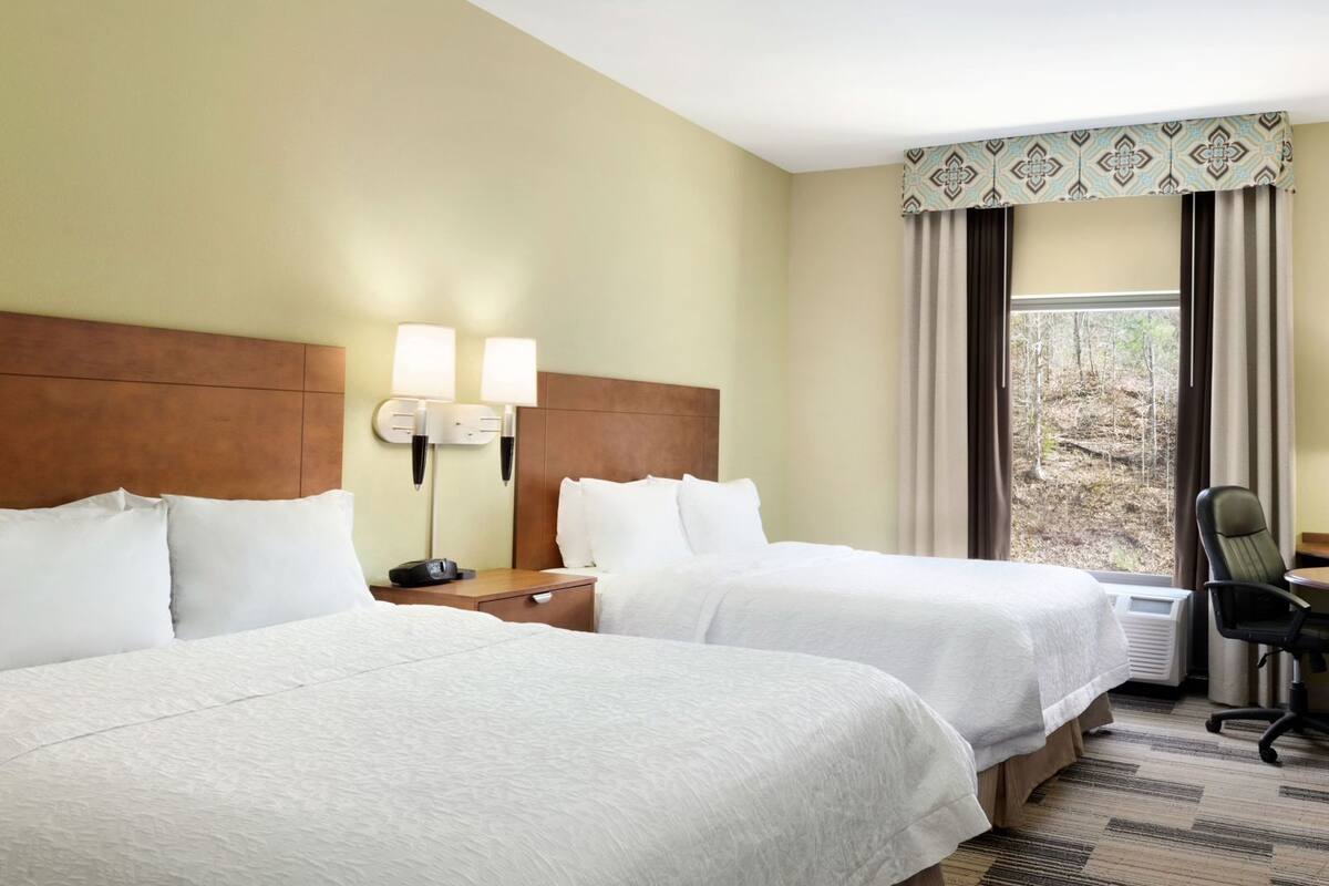 In-room safe, desk, laptop workspace, blackout curtains