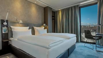 Literie hypoallergénique, bureau, rideaux occultants