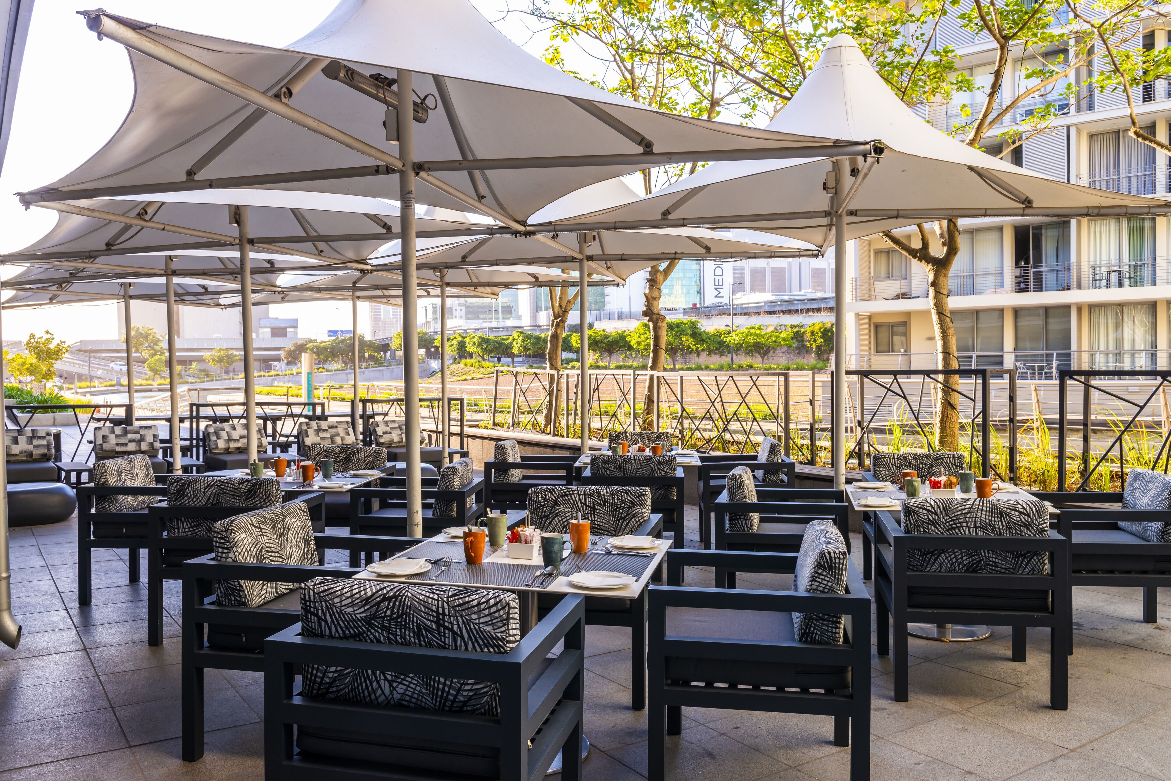 breakfast, lunch and dinner served