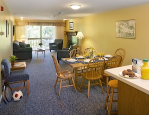 Suite, 2 Bedrooms | Private kitchenette | Full-sized fridge, microwave, stovetop, coffee/tea maker