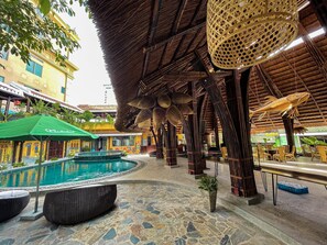 Outdoor banquet area
