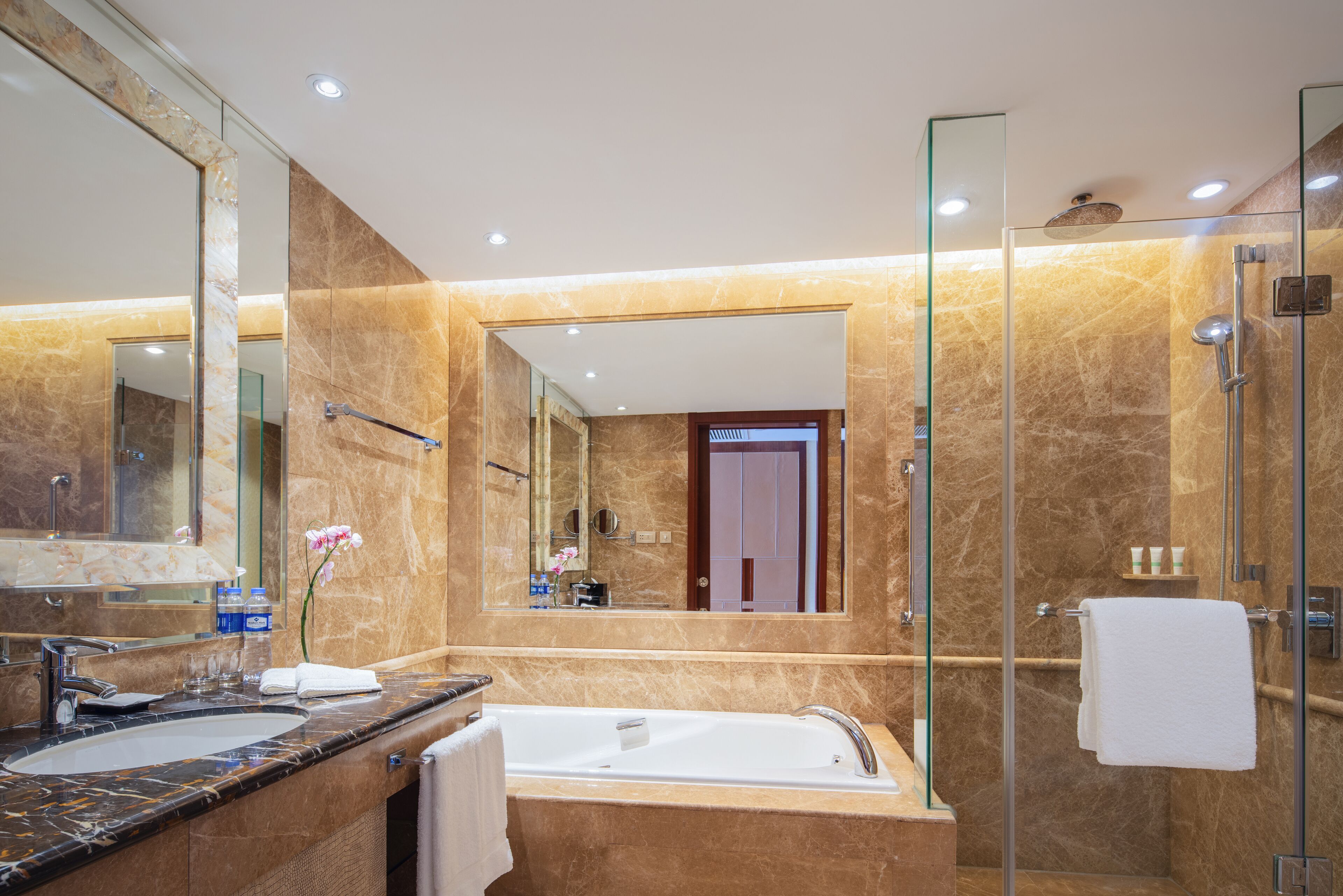 superior king room  | bathroom | separate bathtub and shower, free toiletries, hair dryer, dressing gowns