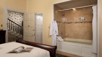 Room, Private Bathroom (English Library) | Bathroom | Combined shower/tub, deep soaking tub, hydromassage showerhead