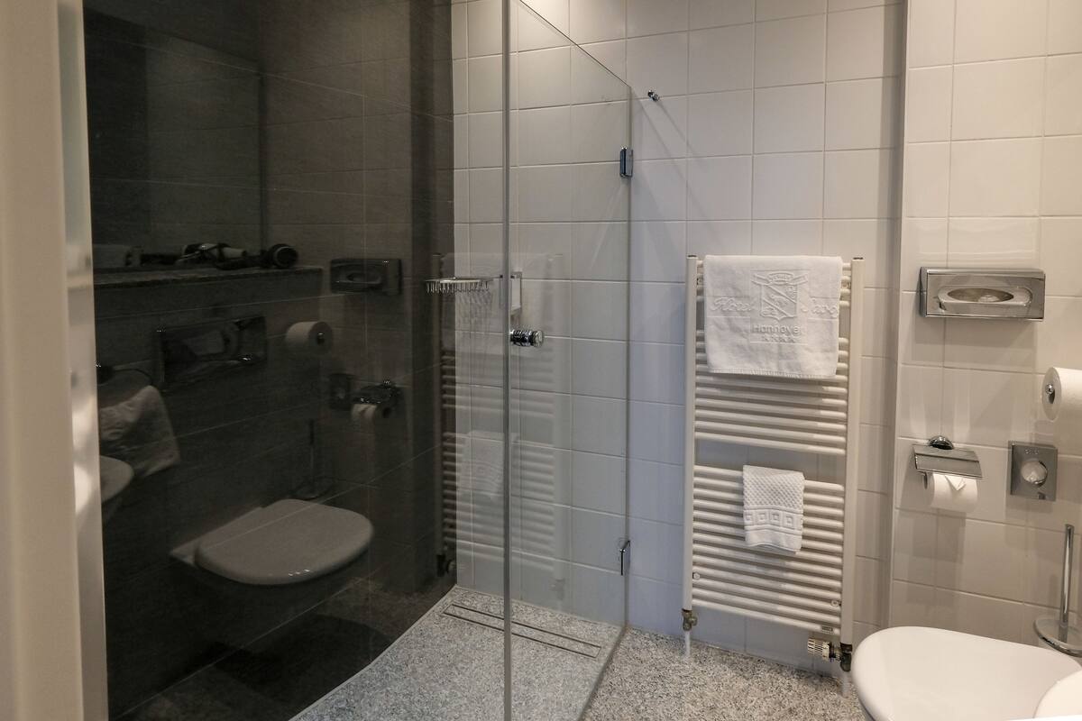 free toiletries, hair dryer, bathrobes, slippers