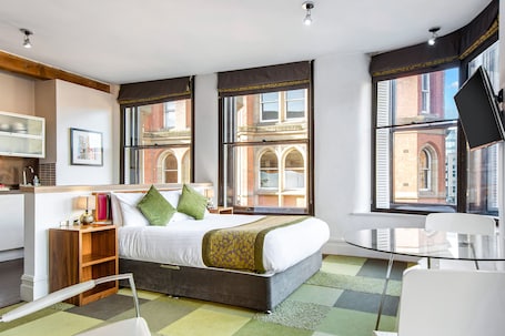 Liberty Suite | Individually decorated, individually furnished, desk, iron/ironing board