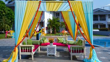 Outdoor wedding area