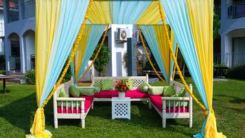 Outdoor wedding area