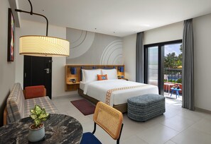 King Room with balcony and pool view - Complimentary Mini Bar Access | Premium bedding, down comforters, memory foam beds, free minibar items - Ronil Goa, part of Hyatt (Calangute)