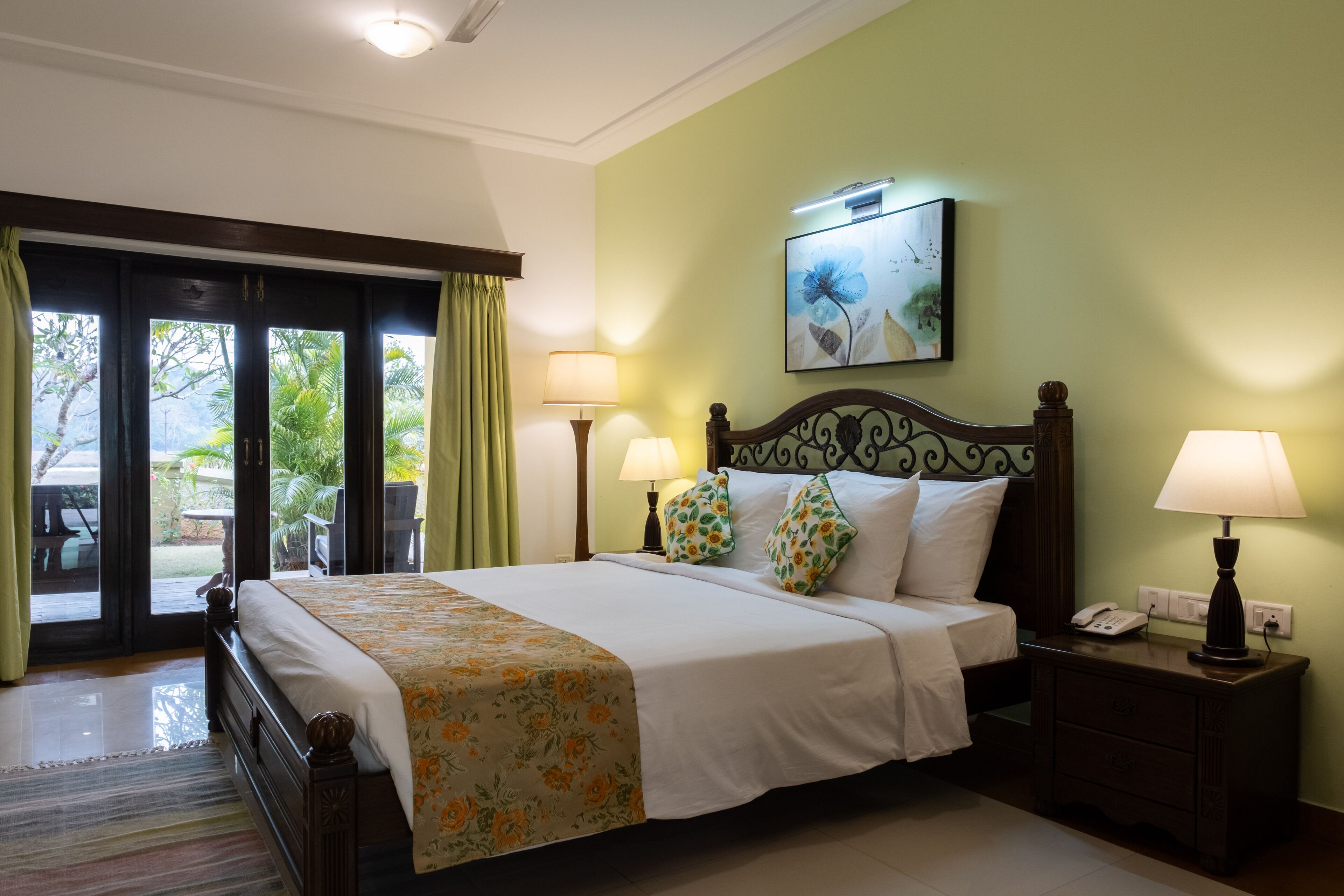 superior double room, 1 double bed, balcony, garden view | 1 bedroom, egyptian cotton sheets, premium bedding, select comfort beds