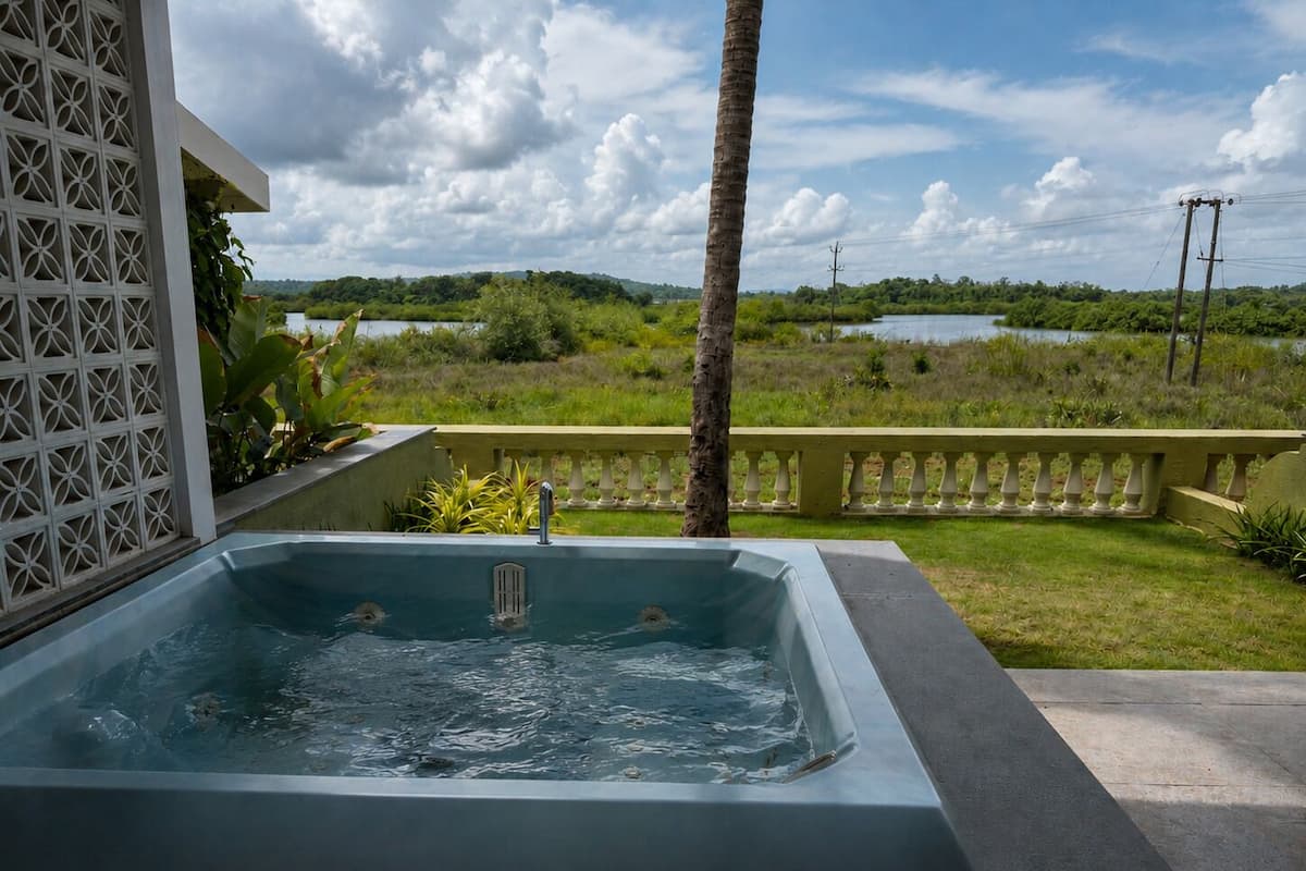 Villa Room with Twin beds, cosy sitout area with Garden Views | Deep soaking bathtub