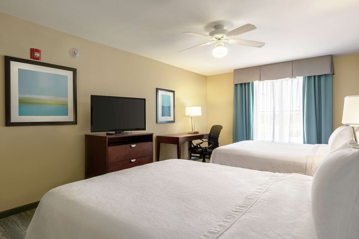 Suite, 2 Queen Beds, Accessible, Bathtub (Mobility & Hearing) | In-room safe, desk, laptop workspace, iron/ironing board