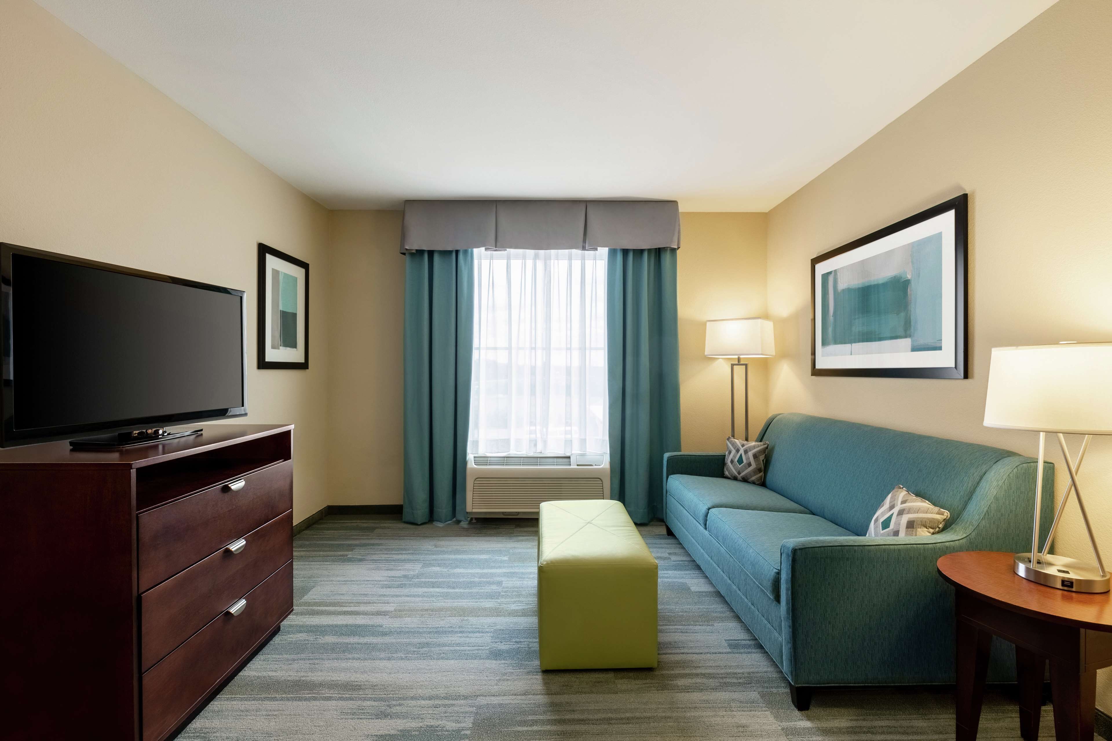 suite, 2 queen beds | in-room safe, desk, laptop workspace, iron/ironing board