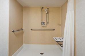 Studio, Accessible, Non Smoking | Bathroom shower