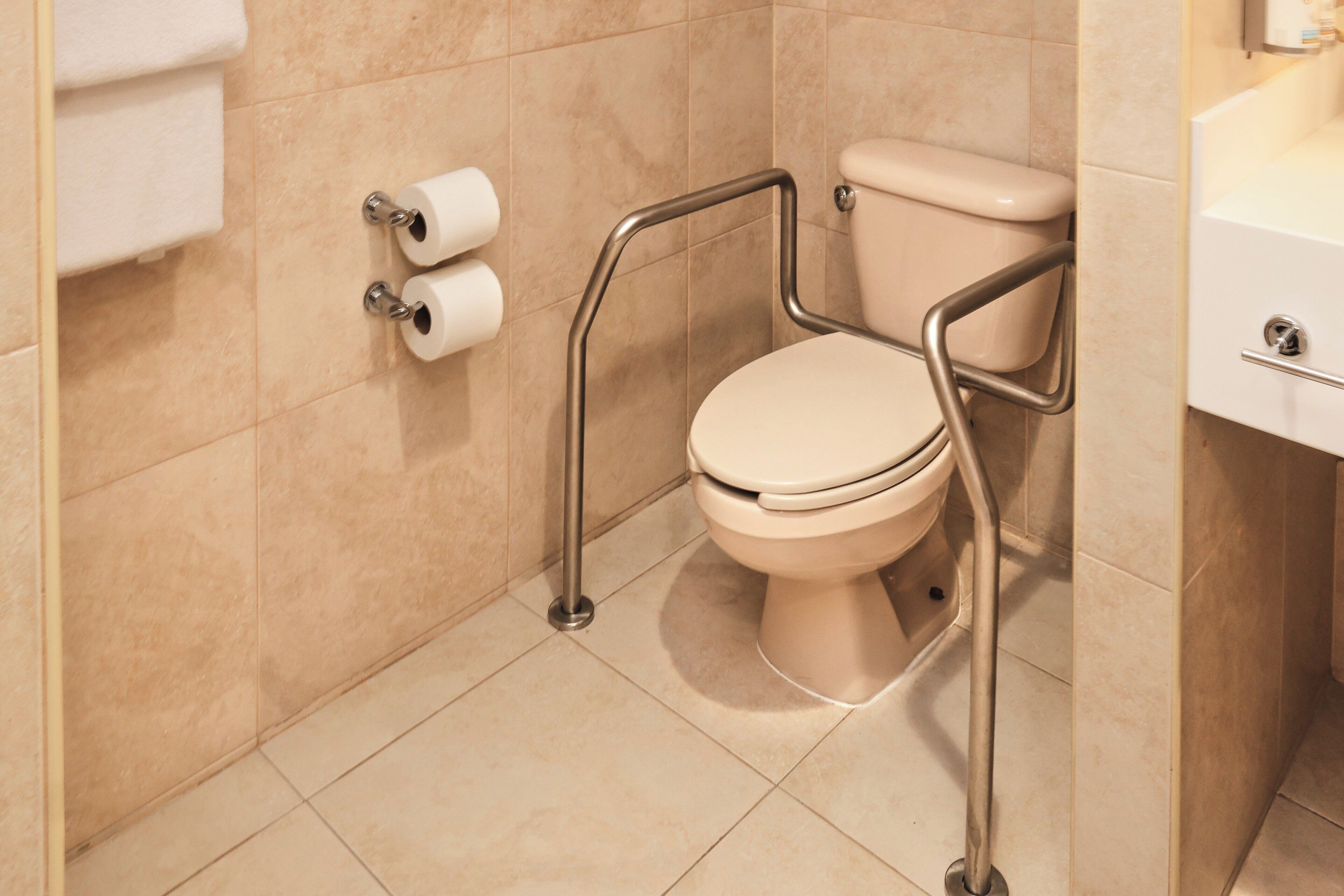 standard room, 1 king bed, accessible | bathroom | shower, free toiletries, hair dryer, towels