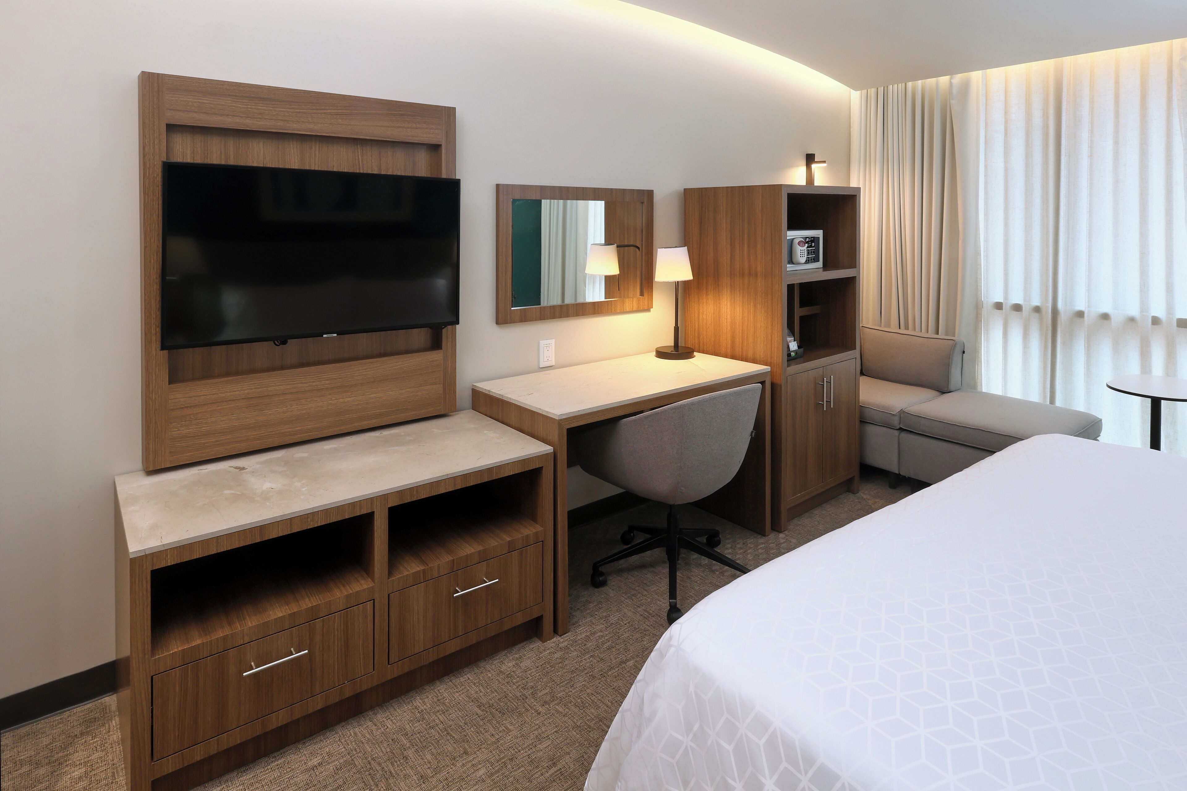 standard room, 2 double beds | living area | 42-inch flat-screen tv with cable channels, tv, mp3 dock