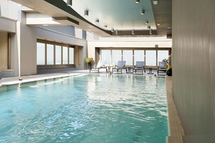 Indoor pool, open 7:00 AM to 9:00 PM, sun loungers