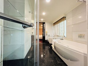Triple Room (Royal building) | Bathroom | Eco-friendly toiletries, hair dryer, slippers, towels - Royal Seasons Hotel Taipei Nanjing West (Taipei)