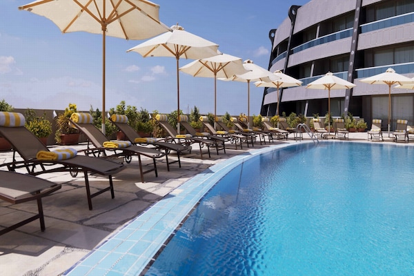 2 outdoor pools, pool umbrellas, sun loungers