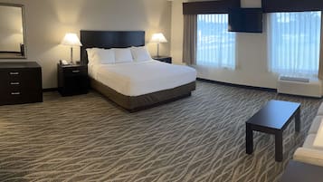 Desk, laptop workspace, iron/ironing board, rollaway beds