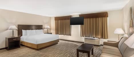 Standard Room, 1 King Bed, Non Smoking, Kitchen | Desk, laptop workspace, iron/ironing board, rollaway beds