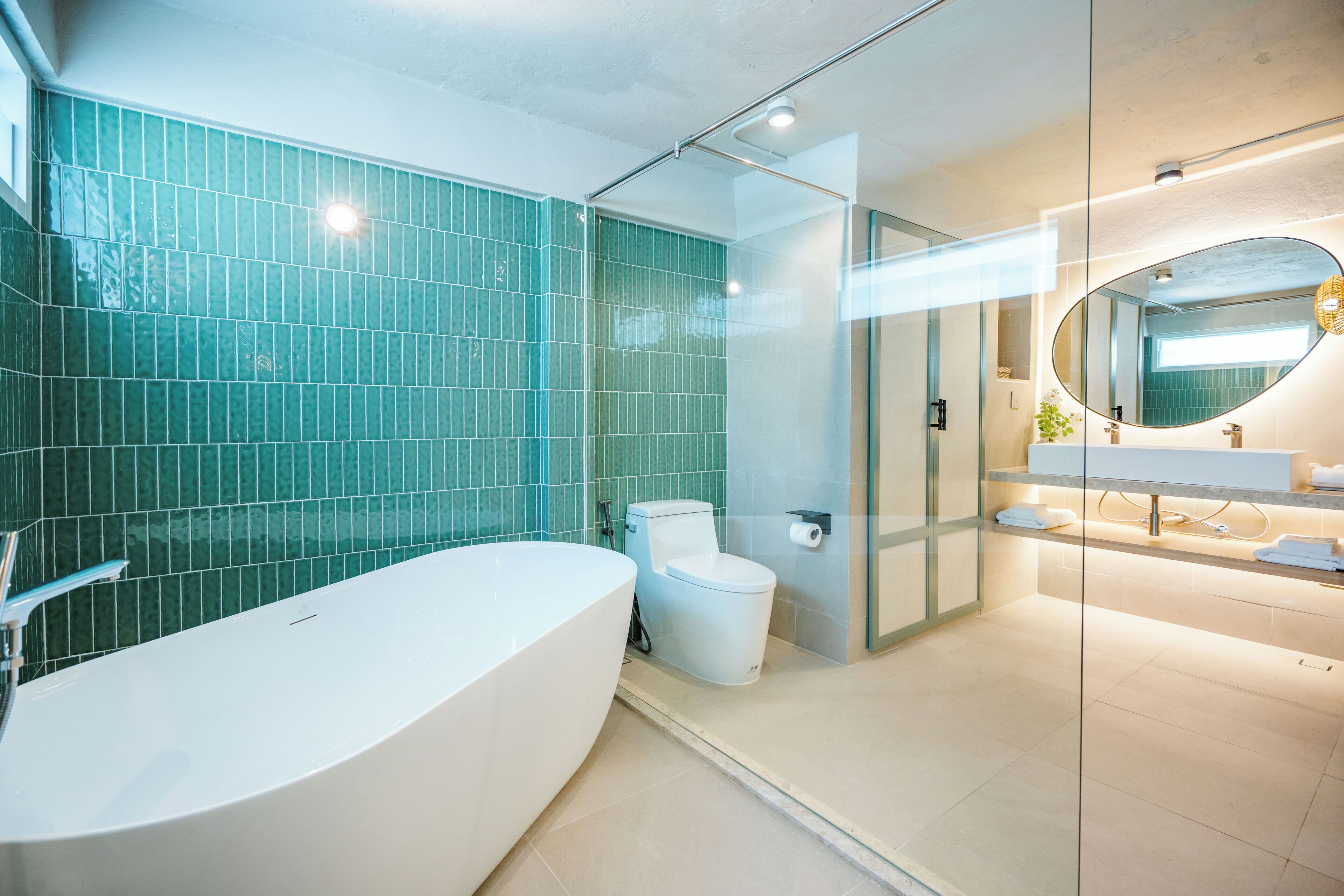 free toiletries, hair dryer, bathrobes, slippers