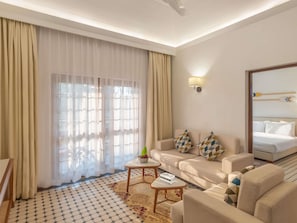 Premium suite | 1 slaapkamer, lakens van Egyptisch katoen, luxe beddengoed