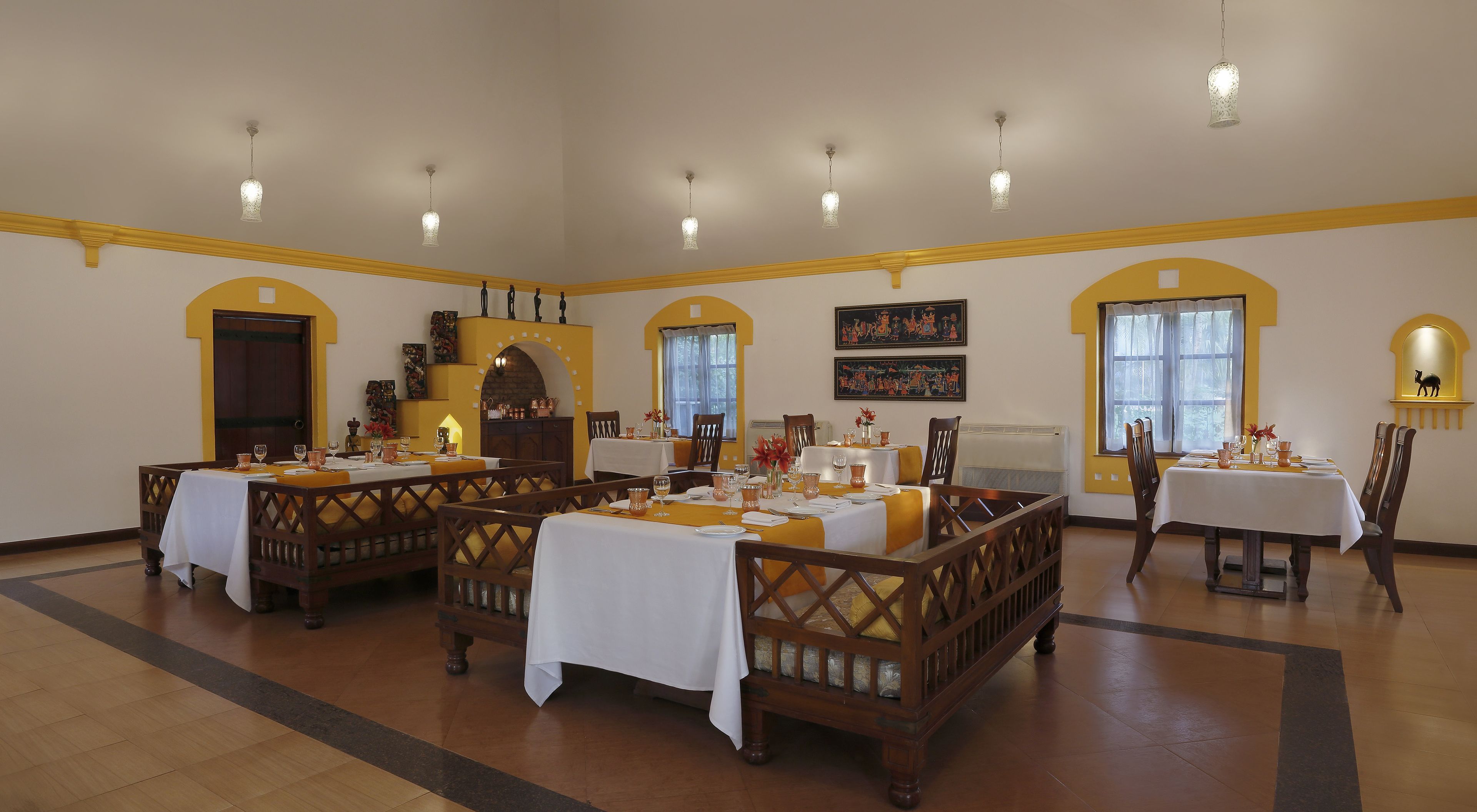 5 restaurants, breakfast, lunch, dinner served; indian cuisine