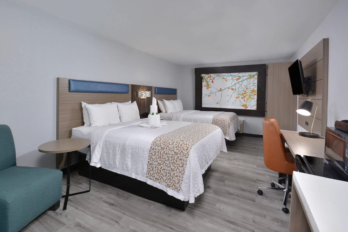 Kamer, 2 queensize bedden, toegankelijk voor mindervaliden, niet-roken | Donzen dekbedden, Tempur Pedic-bedden, individueel gedecoreerd