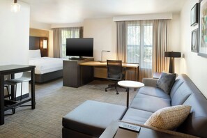 Studio, 1 King Bed with Sofa bed | Living area | 50-inch TV with satellite channels, Netflix, Hulu