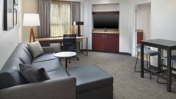 50-inch TV with satellite channels, Netflix, Hulu