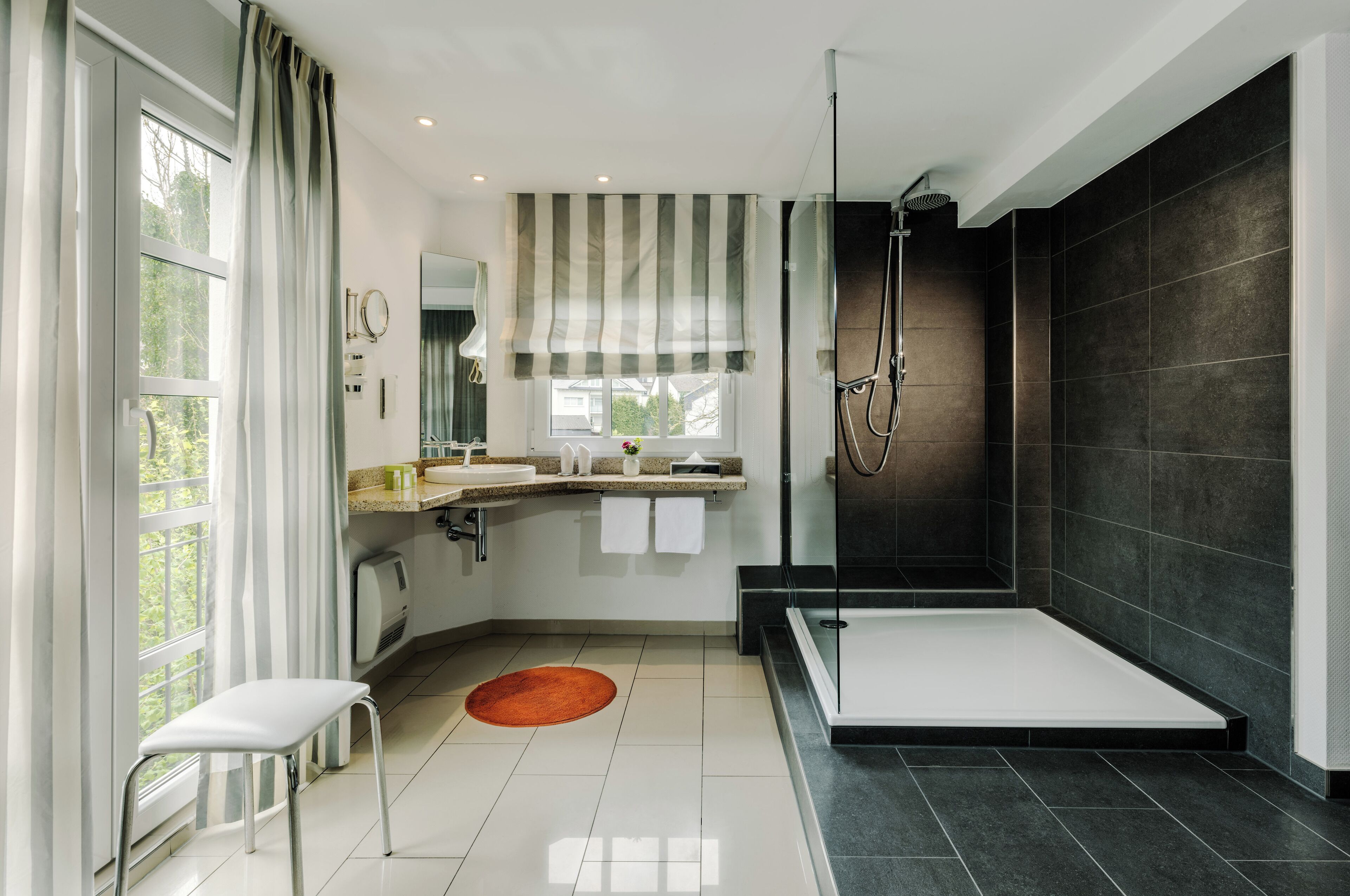 free toiletries, hair dryer, bathrobes, slippers