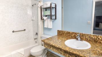 Suite, 1 Bedroom | Bathroom | Combined shower/bathtub, free toiletries, hair dryer, towels